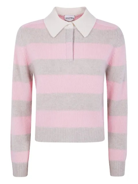 kujten striped polo-neck sweater