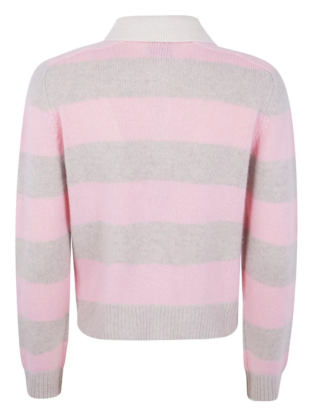 Kujten Striped Polo-neck Sweater In Pink