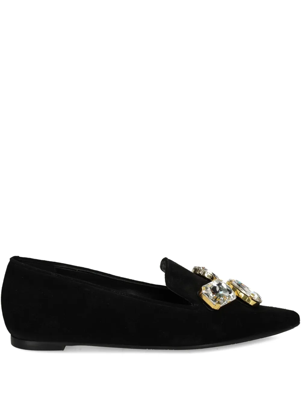 Ras pointed-toe crystal-embellished loafers | Black | Image 1