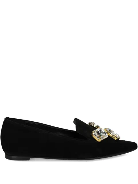 Ras pointed-toe crystal-embellished loafers