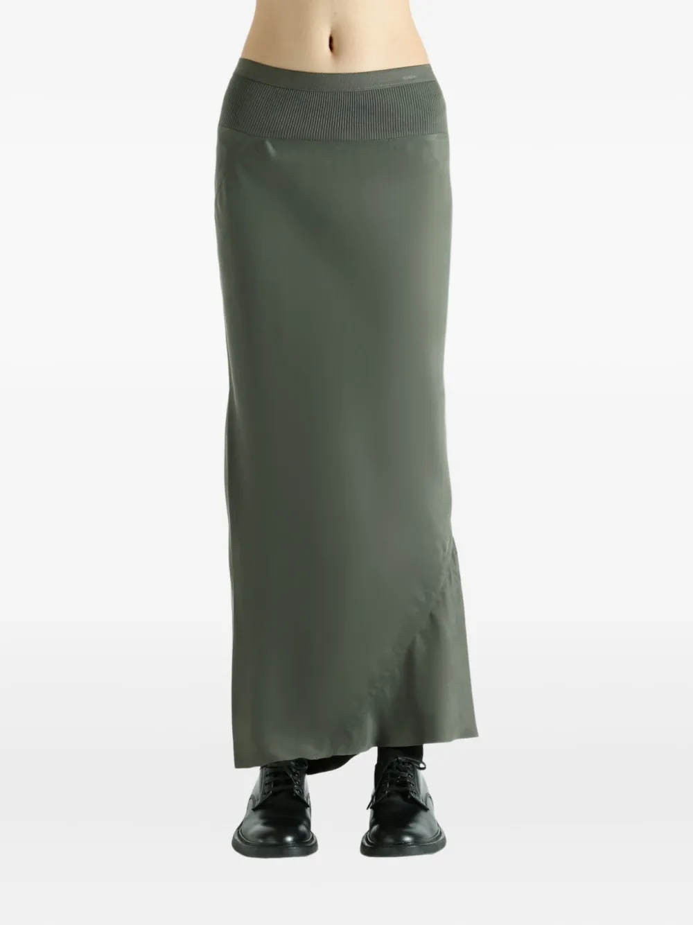 Rick Owens ribbed maxi skirt - Groen