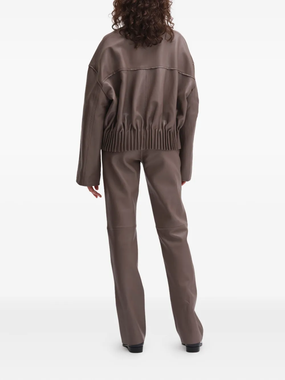 Remain Birger Christensen High-waist Leather Pants In Brown