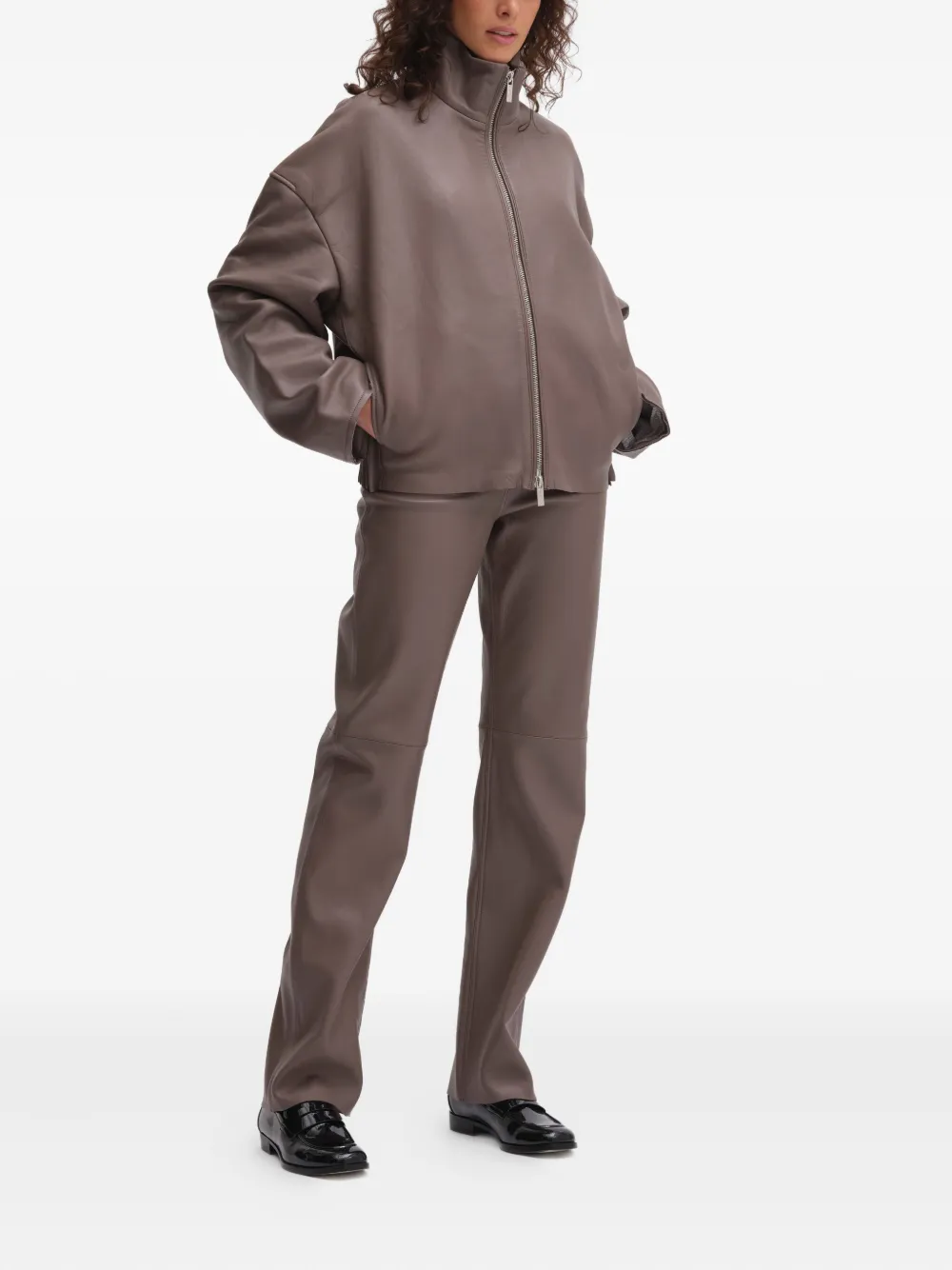 REMAIN high-waist leather pants - Bruin