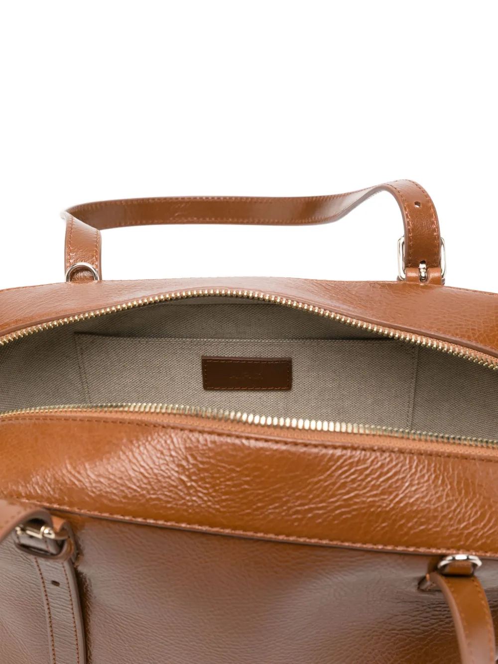 Apc Virginie Brown Shoulder Bag With Removable Shoulder Strap And Front Logo In Leather Woman In Brown
