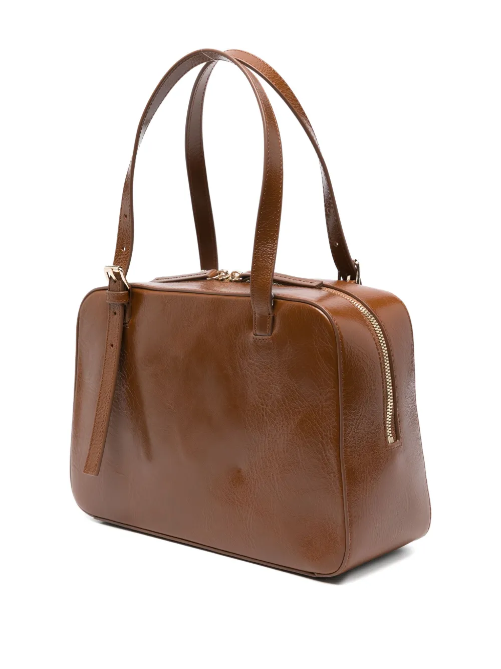 Apc Virginie Brown Shoulder Bag With Removable Shoulder Strap And Front Logo In Leather Woman In Brown