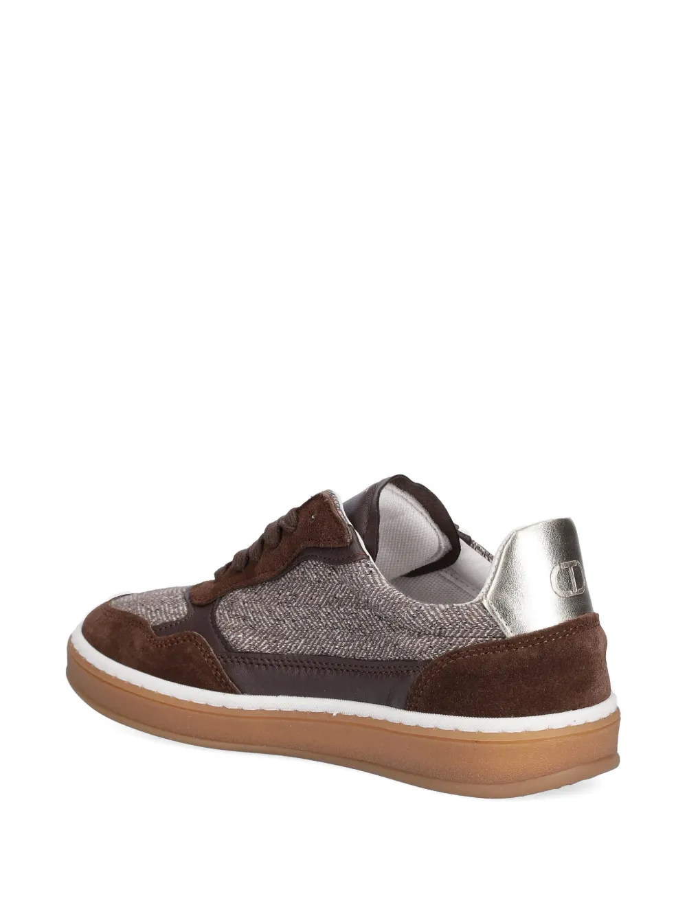 TWINSET Sneakers met visgraatpatroon en vlakken Bruin