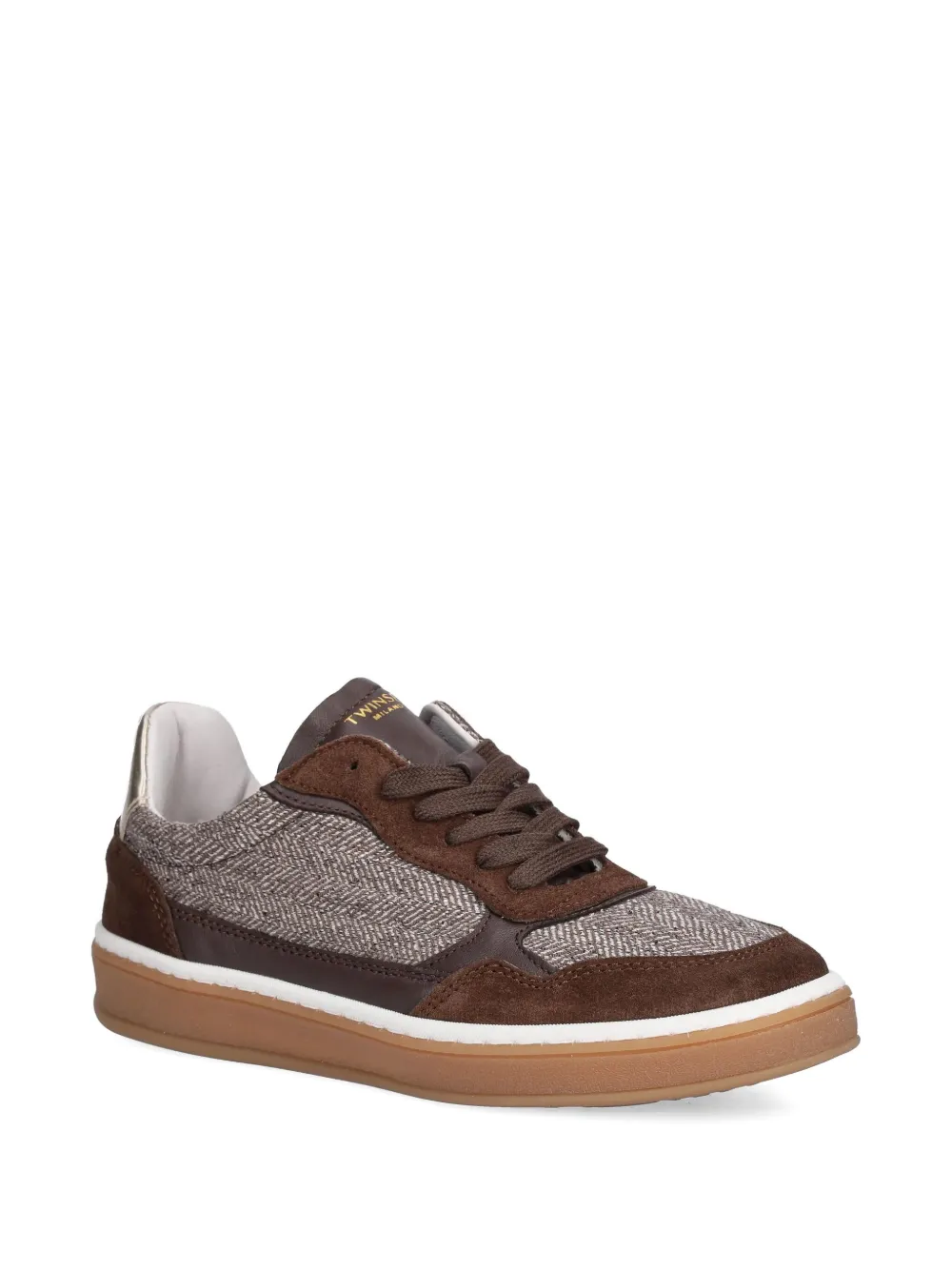 TWINSET herringbone panelled sneakers - Bruin