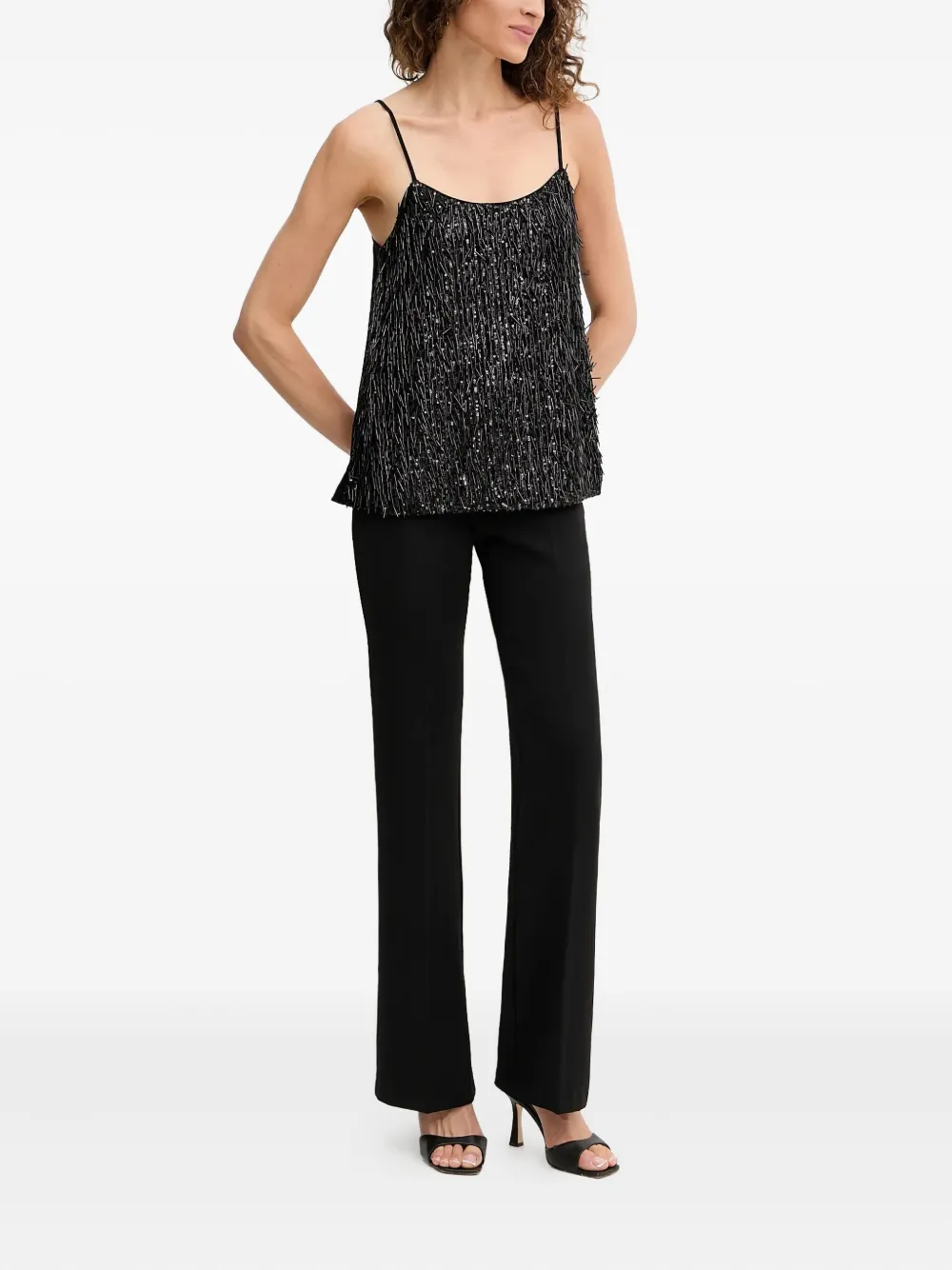 TWINSET logo-plaque trousers - Zwart