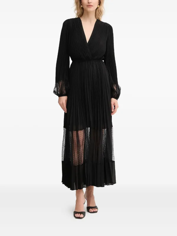 pleated georgette maxi dress Pleated Georgette Long Dress