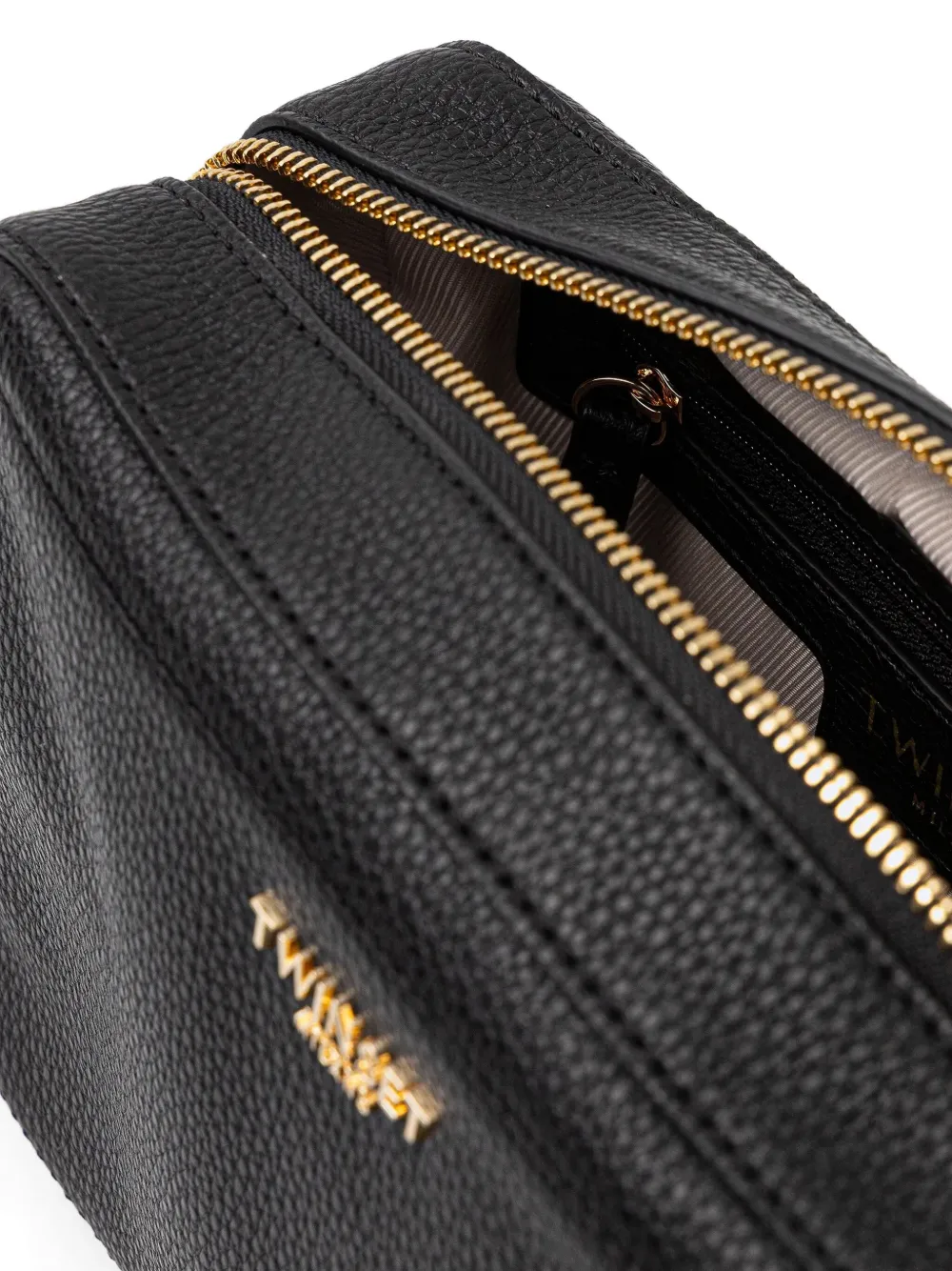 Twinset Logo-lettering Cross Body Bag In Black