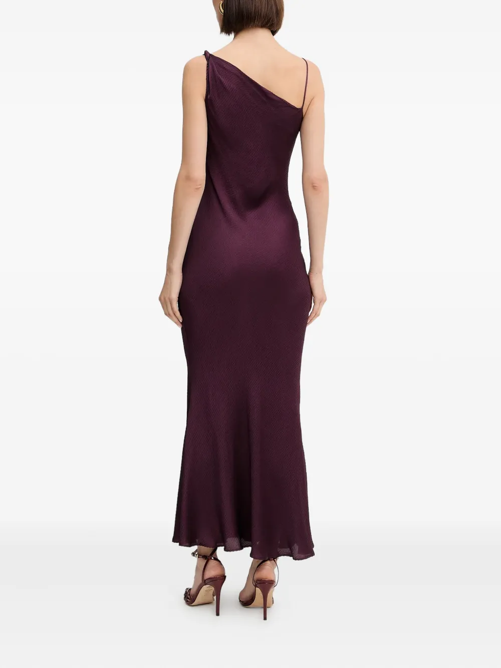 TWINSET Asymmetrische maxi-jurk met gedraaid detail Paars