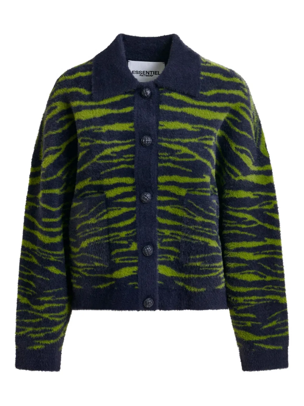 Essentiel Antwerp Two-tone Long-sleeve Cardigan In Multi