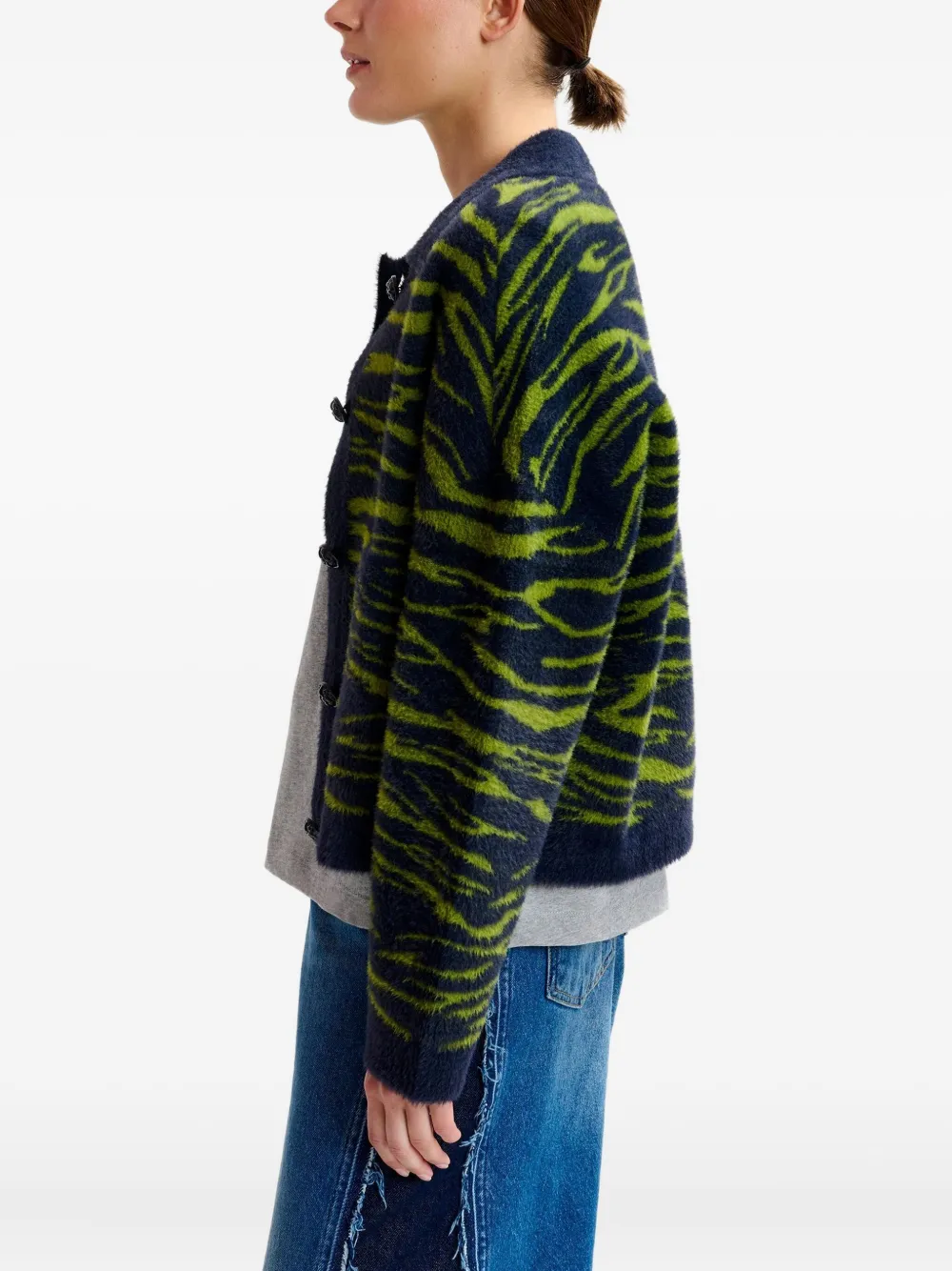 Essentiel Antwerp Two-tone Long-sleeve Cardigan In Multi