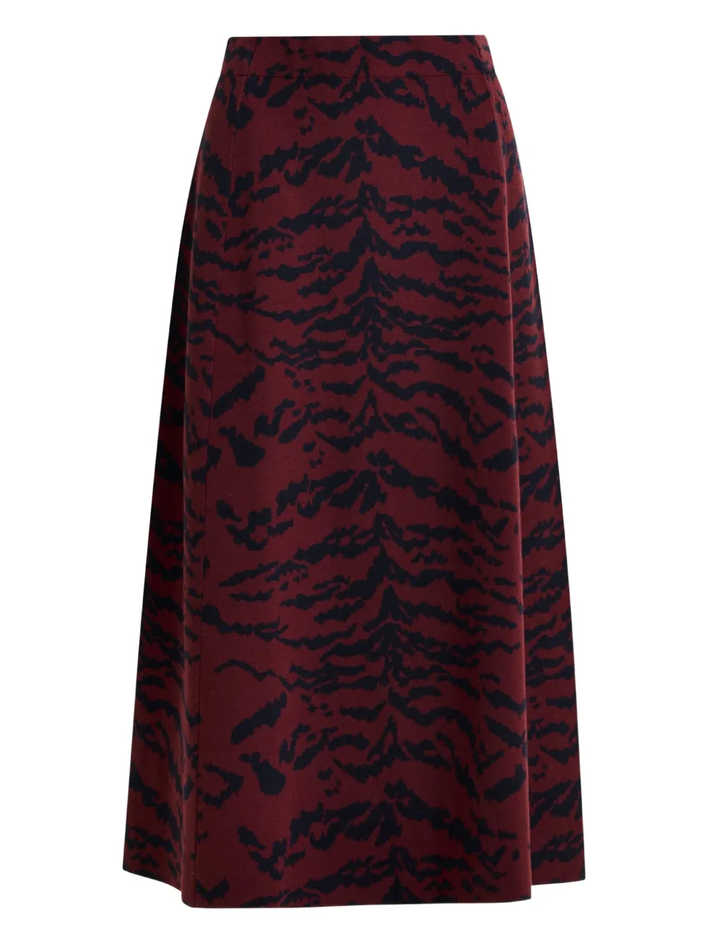 Essentiel Antwerp Tiger-print Midi Skirt In Red