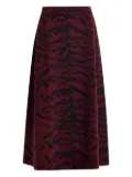 Essentiel Antwerp tiger-print midi skirt - Red