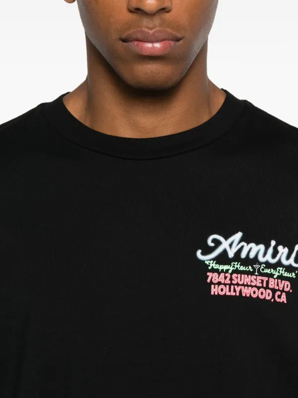 AMIRI logo-embroidered T-shirt | Black | FARFETCH
