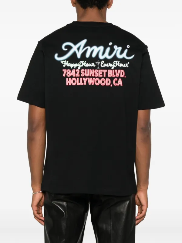 AMIRI logo-embroidered T-shirt | Black | FARFETCH