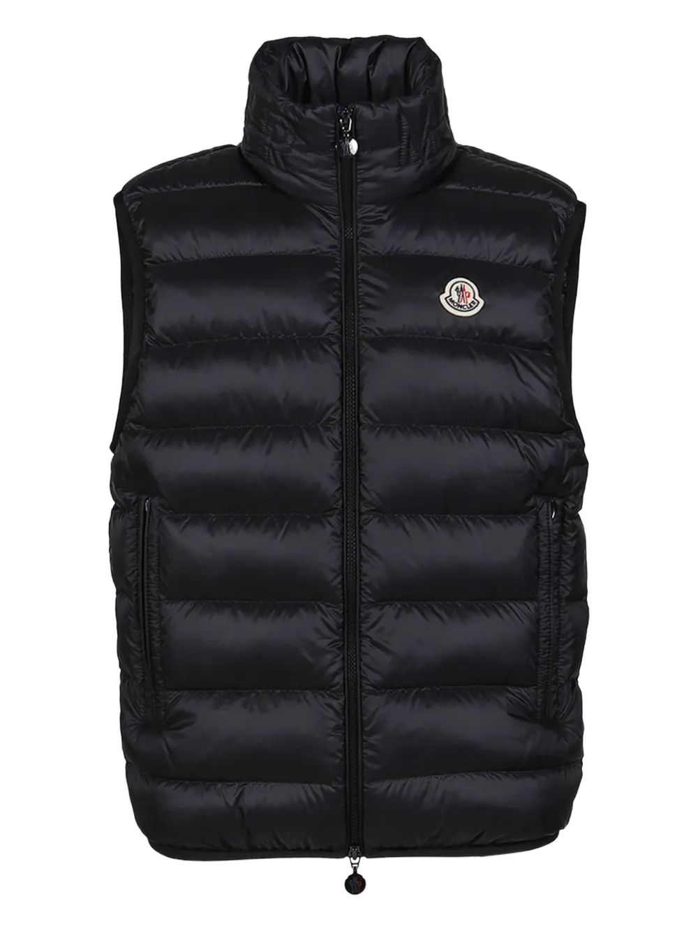 Moncler Quilted Logo-patch Gilet In Black
