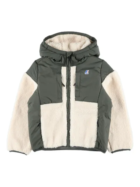 K Way Kids hooded fleece-paneled jacket