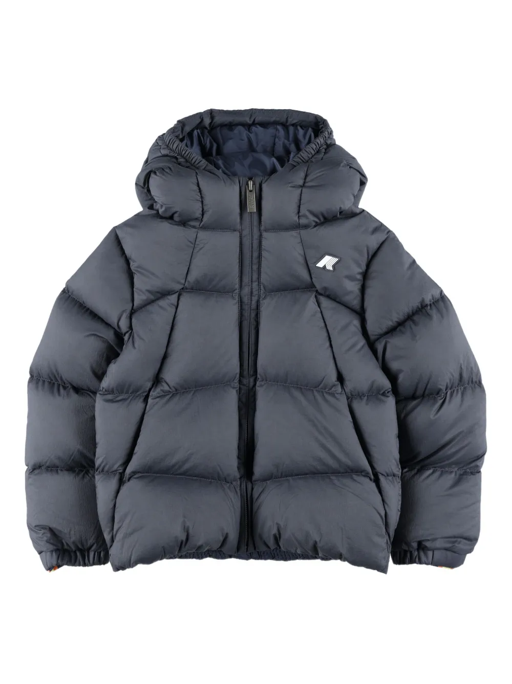 K Way Kids quilted hooded jacket | Blue | Image 1