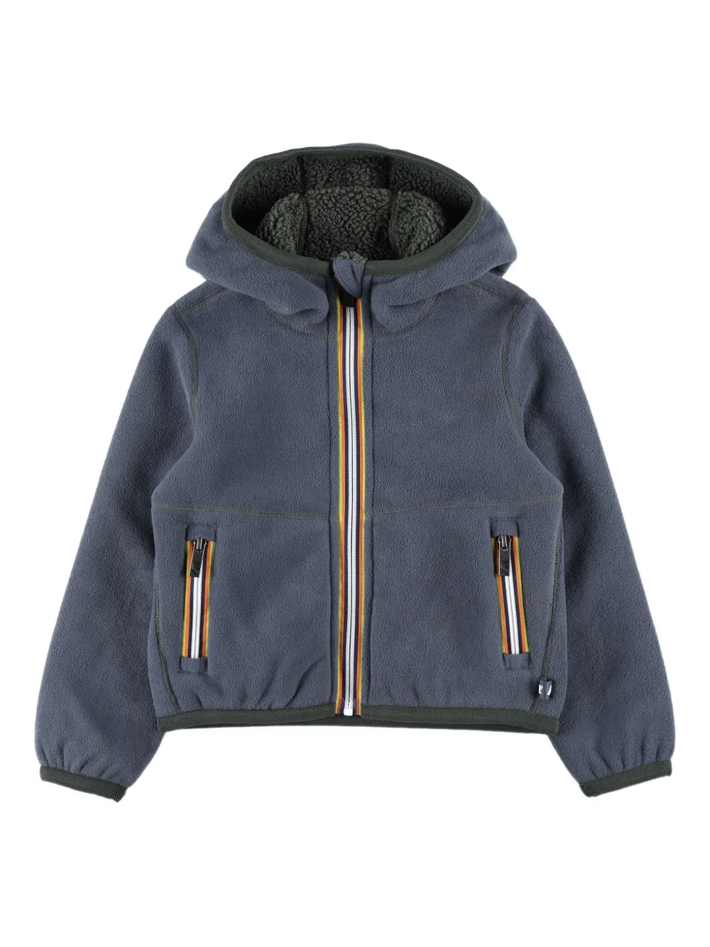 K Way Kids textured hooded jacket | Green | Image 1