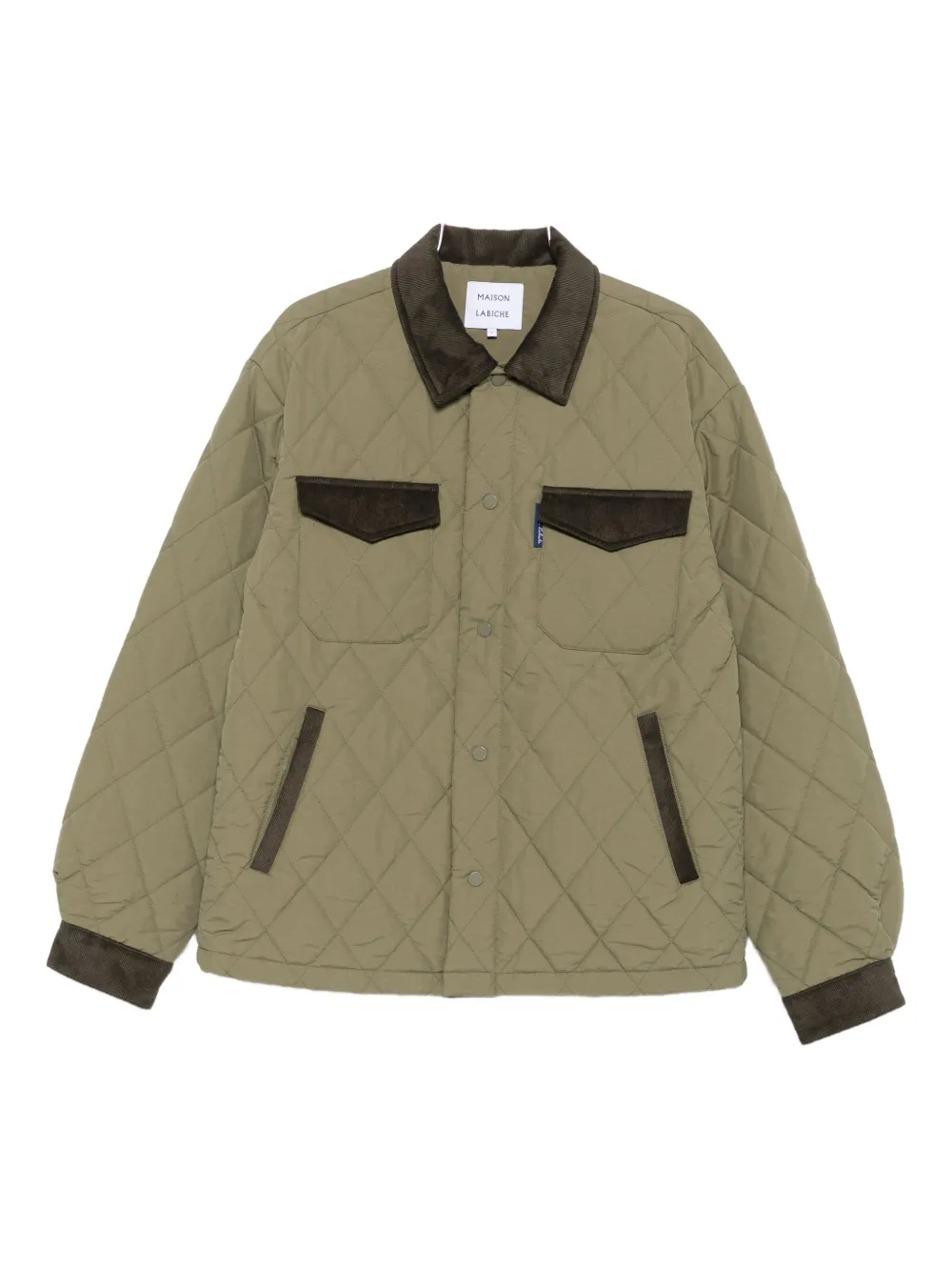 Maison Labiche quilted corduroy-trimmed jacket | Green | Image 1