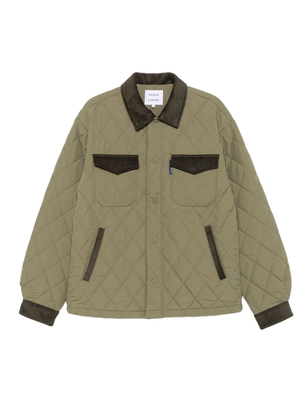 Maison Labiche chamarra capitonada con ribete | verde | Image 1