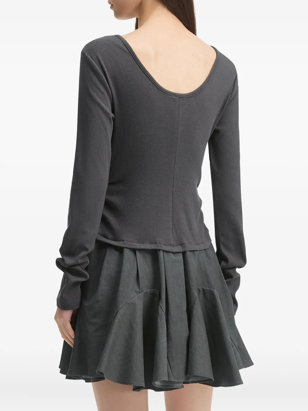 b+ab Jurk met ruches Grijs