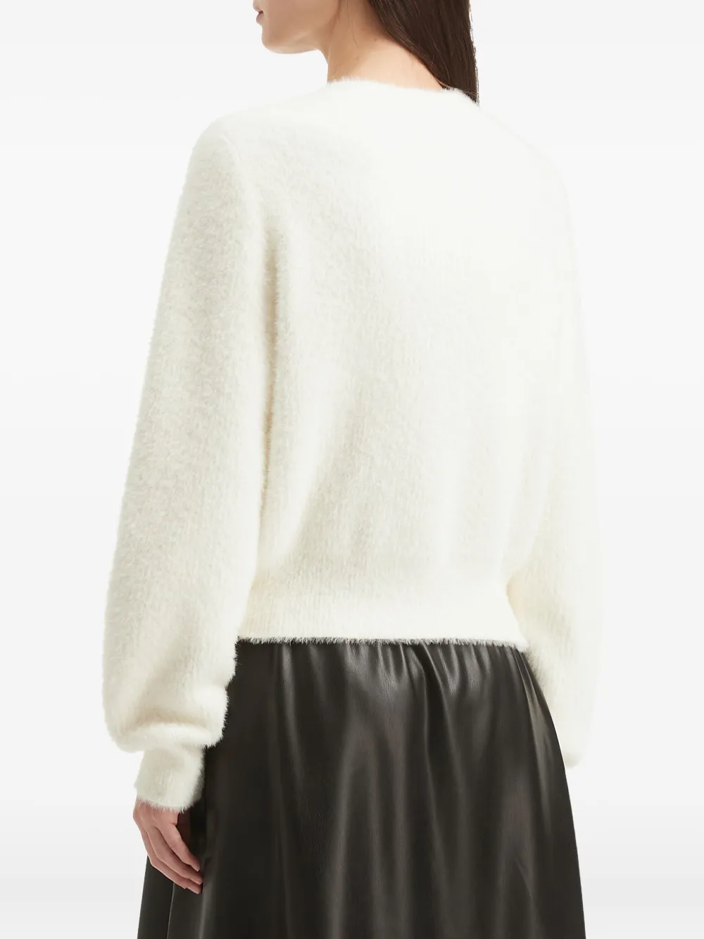 b+ab Vest verfraaid met parels en ronde hals Wit