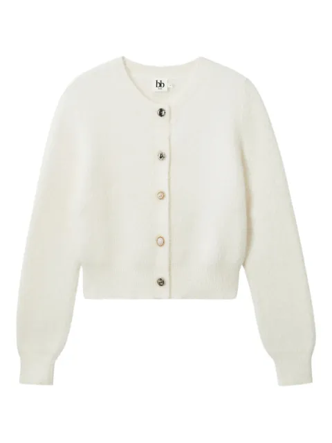 b+ab crew-neck pearl-embellishment cardigan