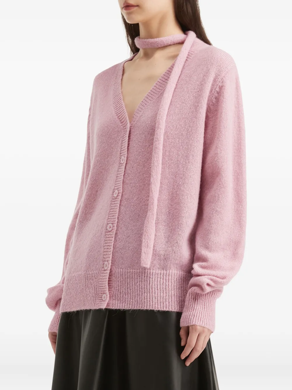 b+ab Vest met V-hals en gestrikte hals Roze