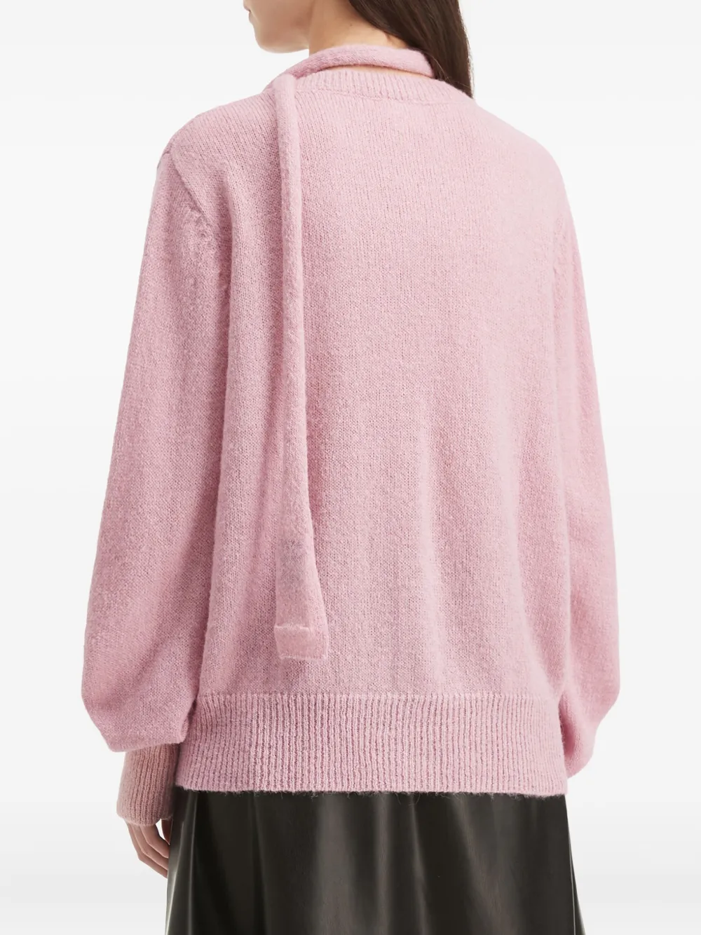 b+ab Vest met V-hals en gestrikte hals Roze