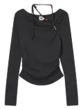 b+ab draped-neckline bead-embellished top - Grey