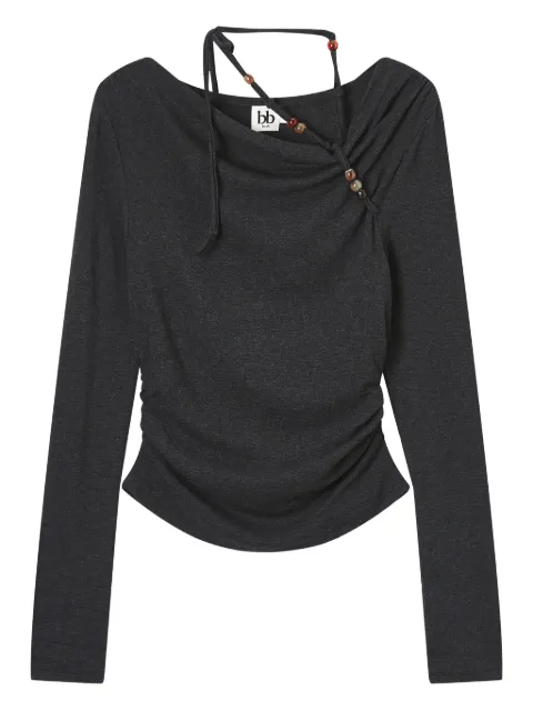 b+ab draped-neckline bead-embellished top