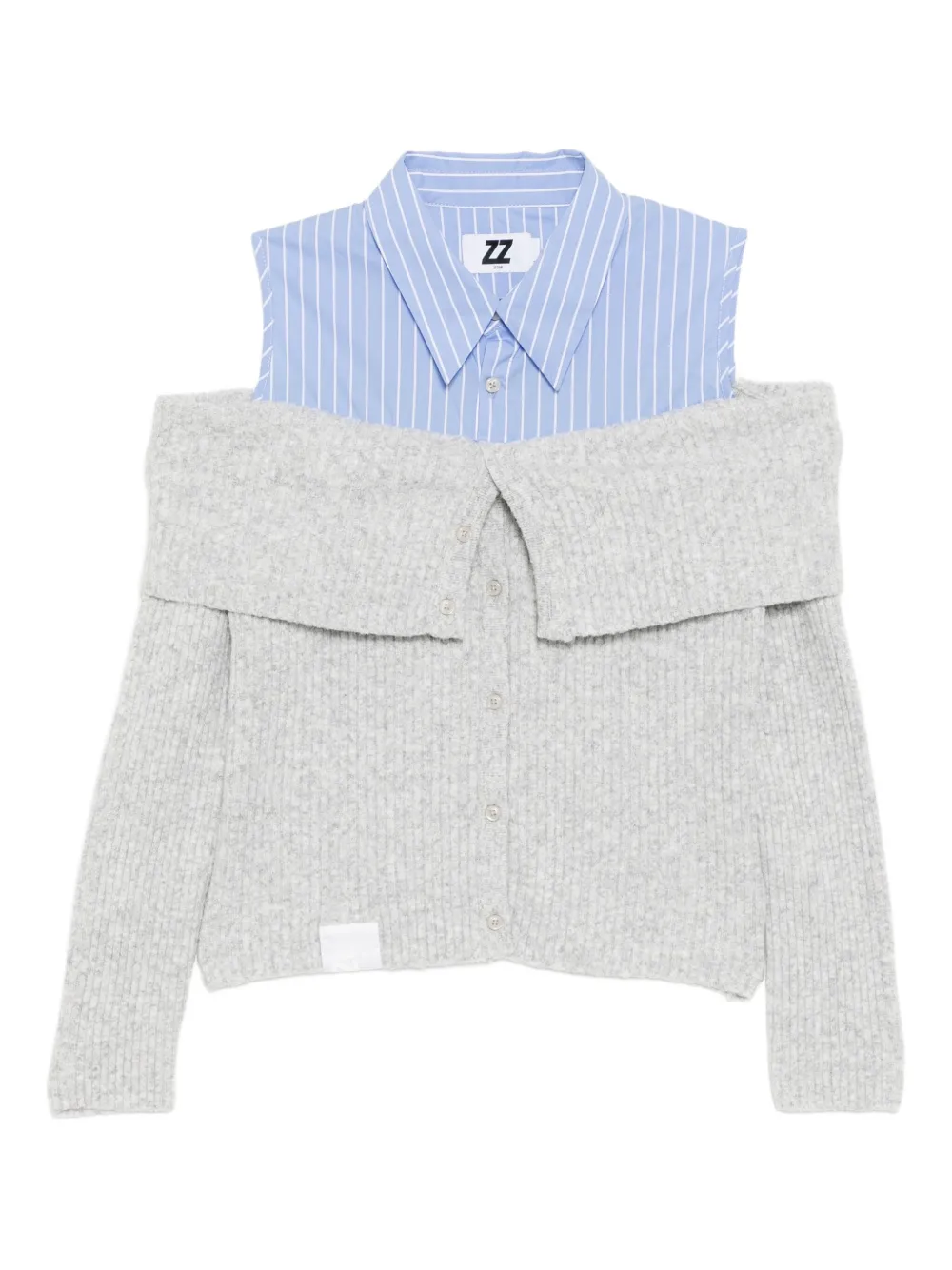 izzue off-shoulder long-sleeved blouse | Blue | Image 1