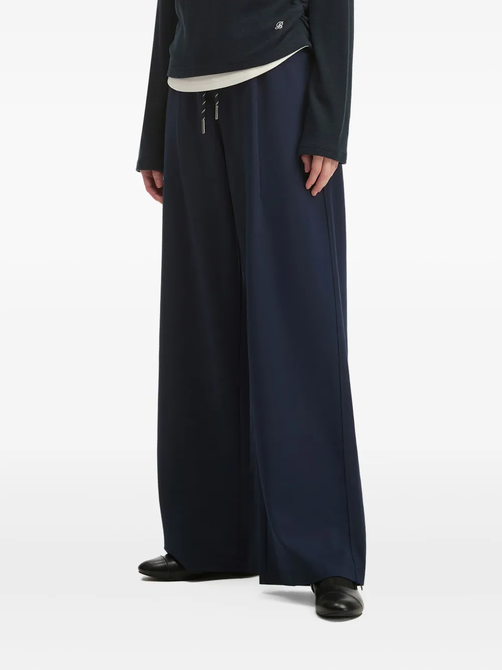 b+ab Trainingsbroek met wijde pijpen Blauw