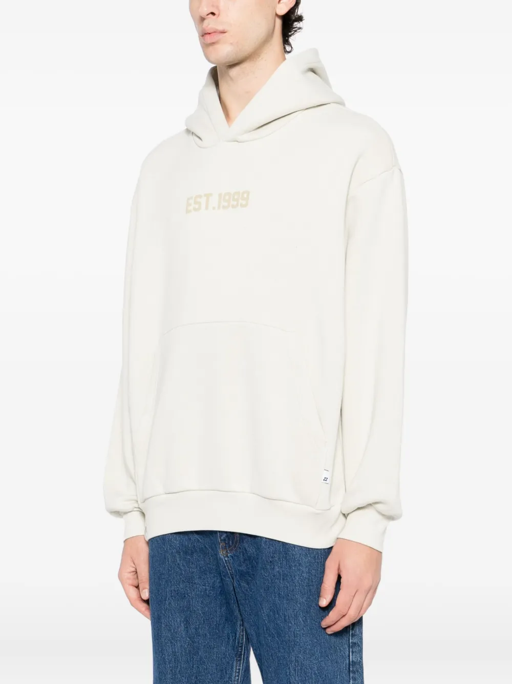 izzue Hoodie met geborduurd logo Beige