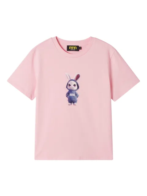Mini Cream rabbit-print cotton T-shirt