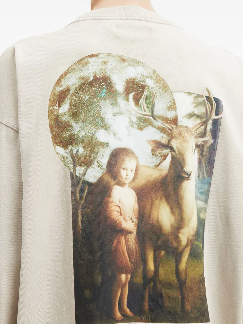 Aftermaths Deer-print Long-sleeved T-shirt In Multi