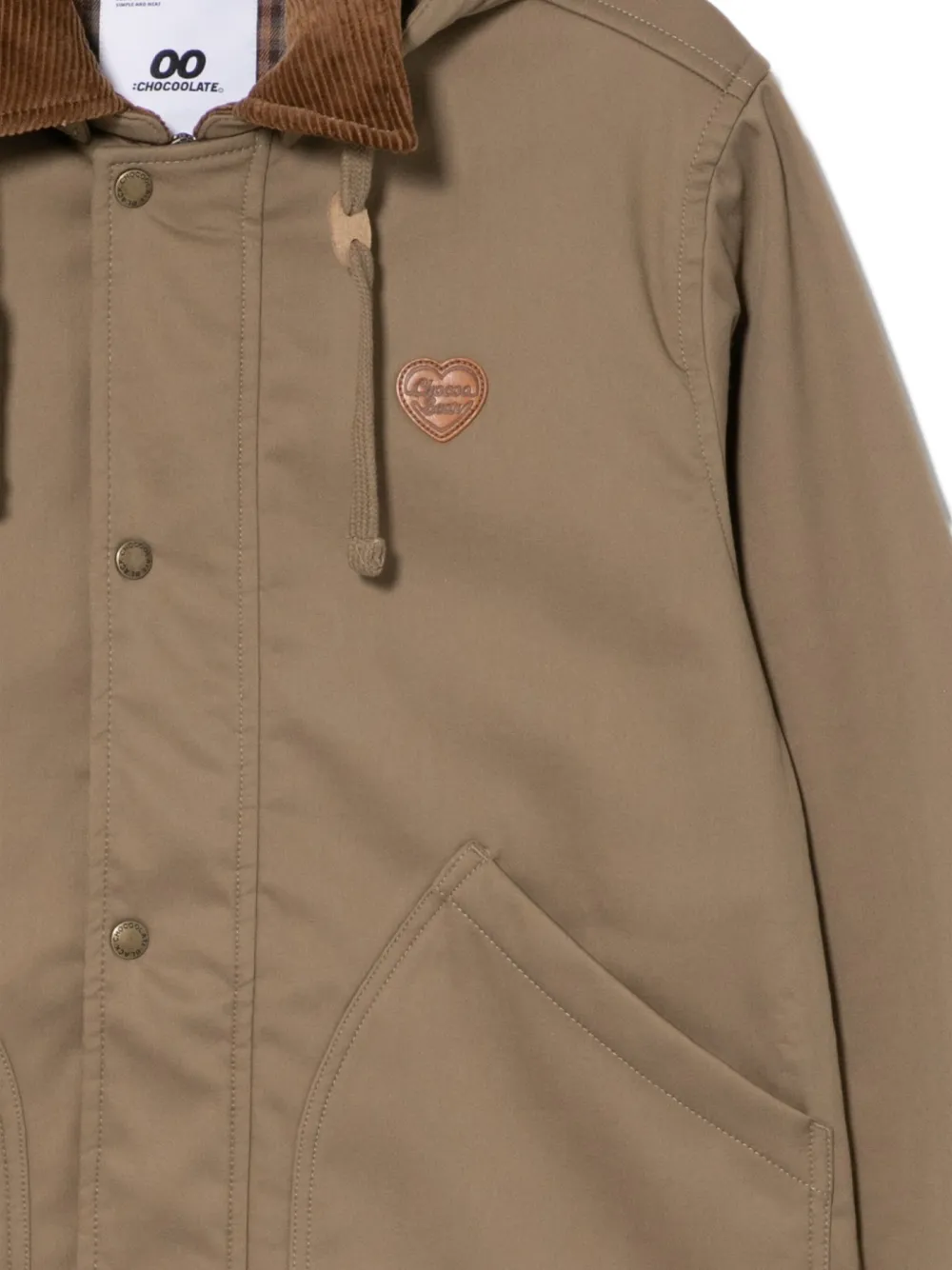 Chocoolate Heart-patch Jacket In Brown