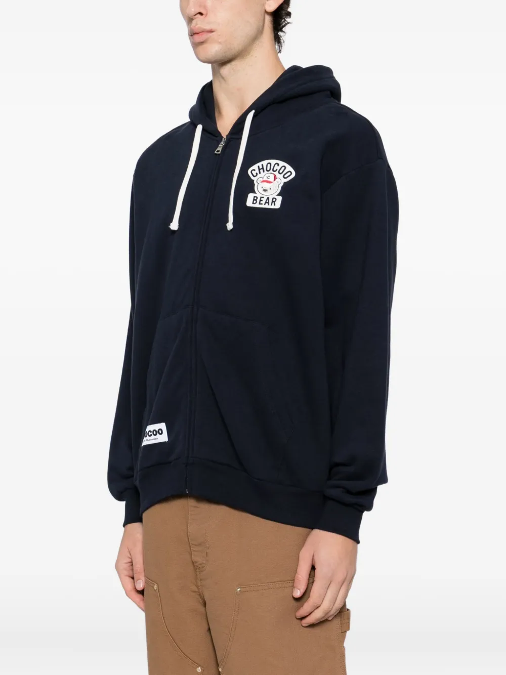CHOCOOLATE Hoodie met geborduurd logo Blauw