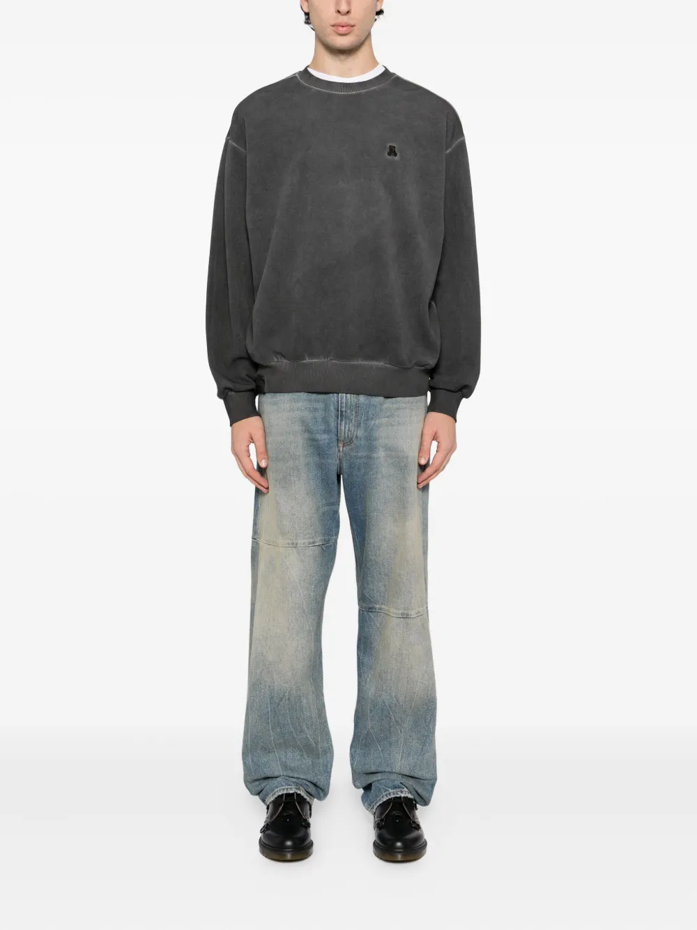 Izzue Sweater met logopatch - Grijs