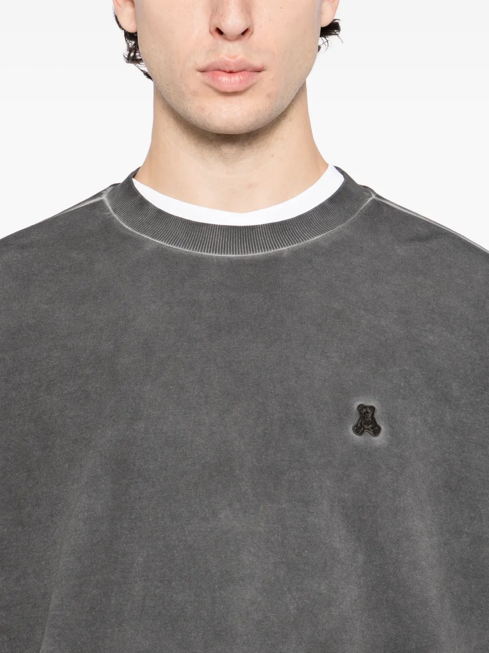 Izzue Logo-appliqué Cotton Sweatshirt In Gray