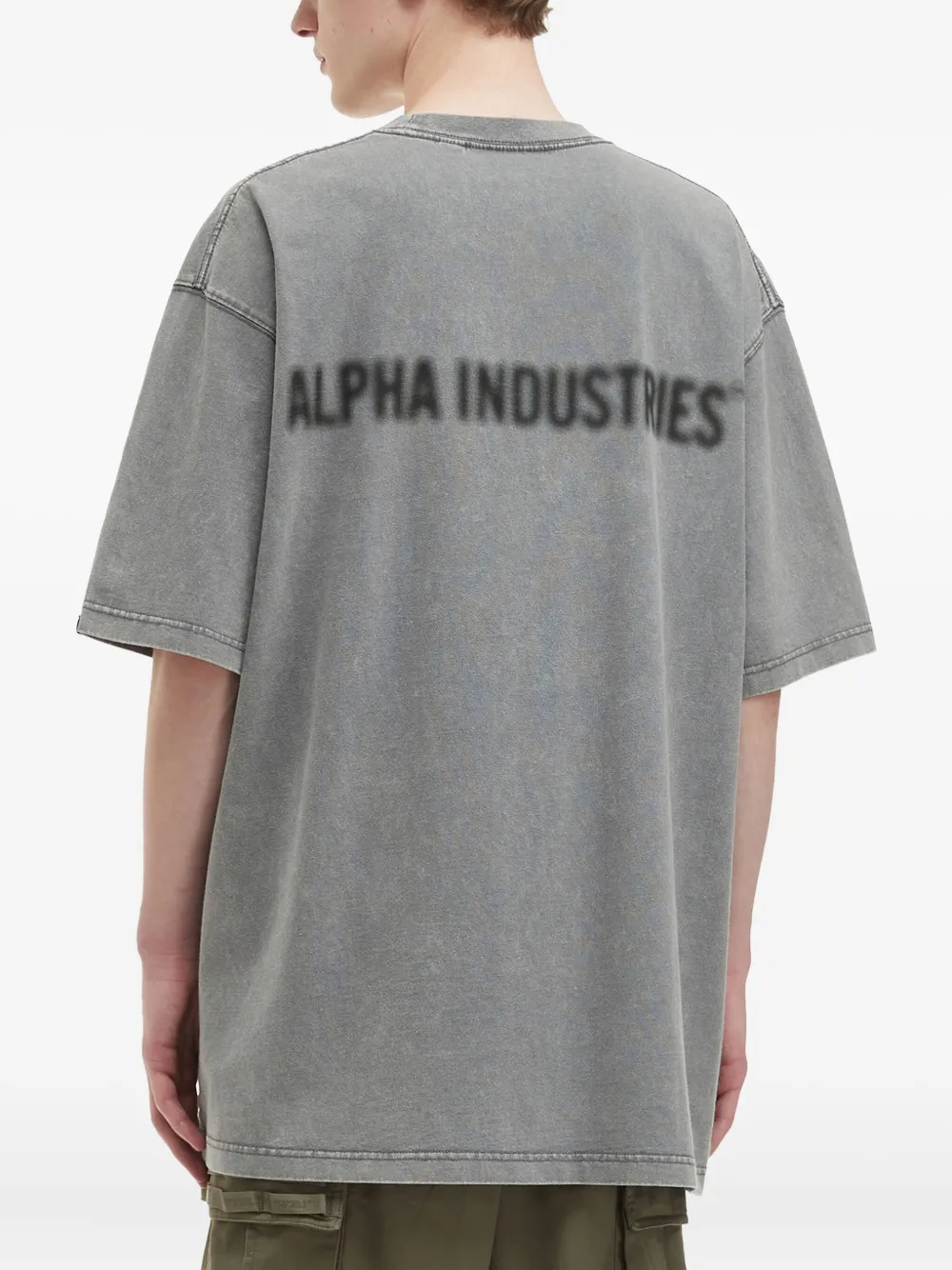 Alpha Industries Logo-patch Embroidered T-shirt In Blue