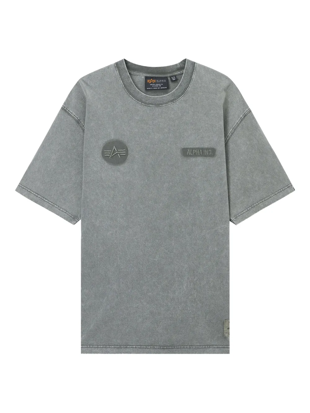 Alpha Industries logo-patch embroidered T-shirt | Grey | Image 1