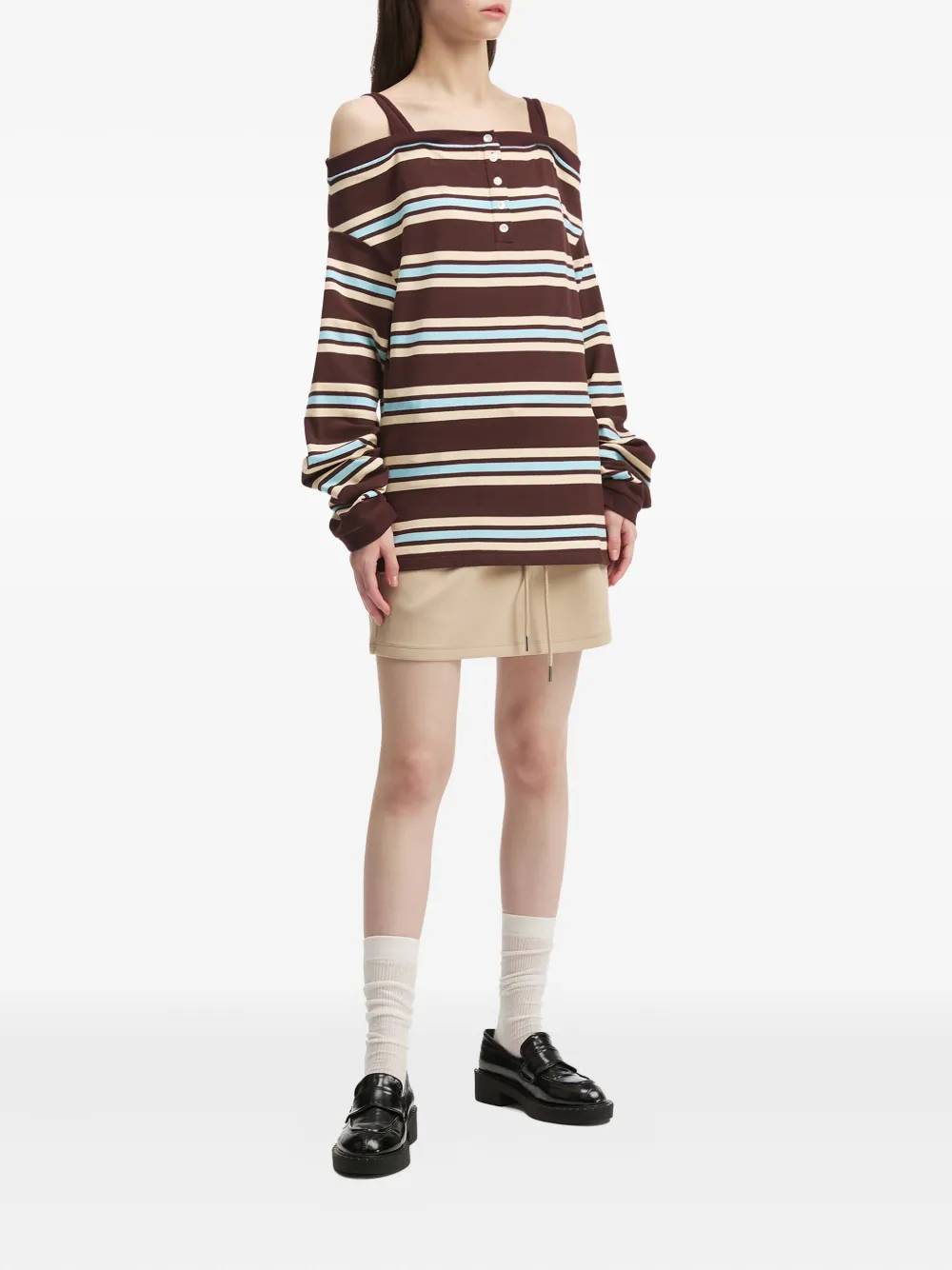 b+ab striped off-shoulder top | T-Shirts & Jersey Shirts | Image 2