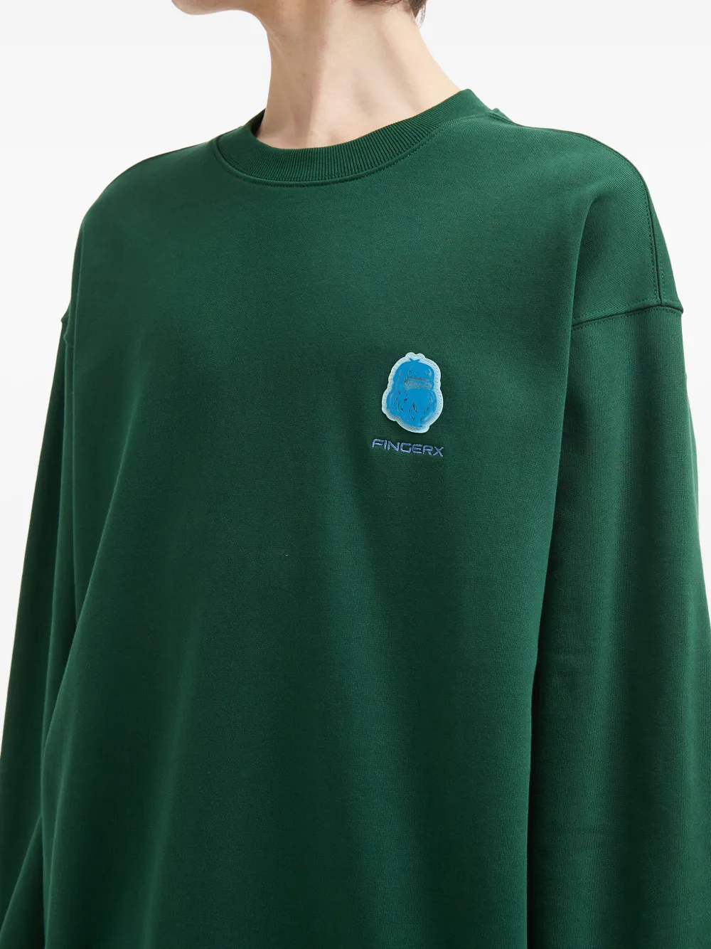 Fingercroxx Embroidered Logo Sweatshirt In Green