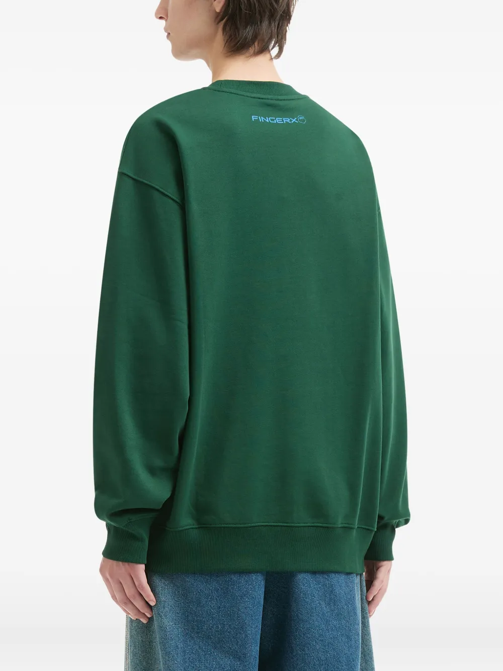 Fingercroxx Embroidered Logo Sweatshirt In Green