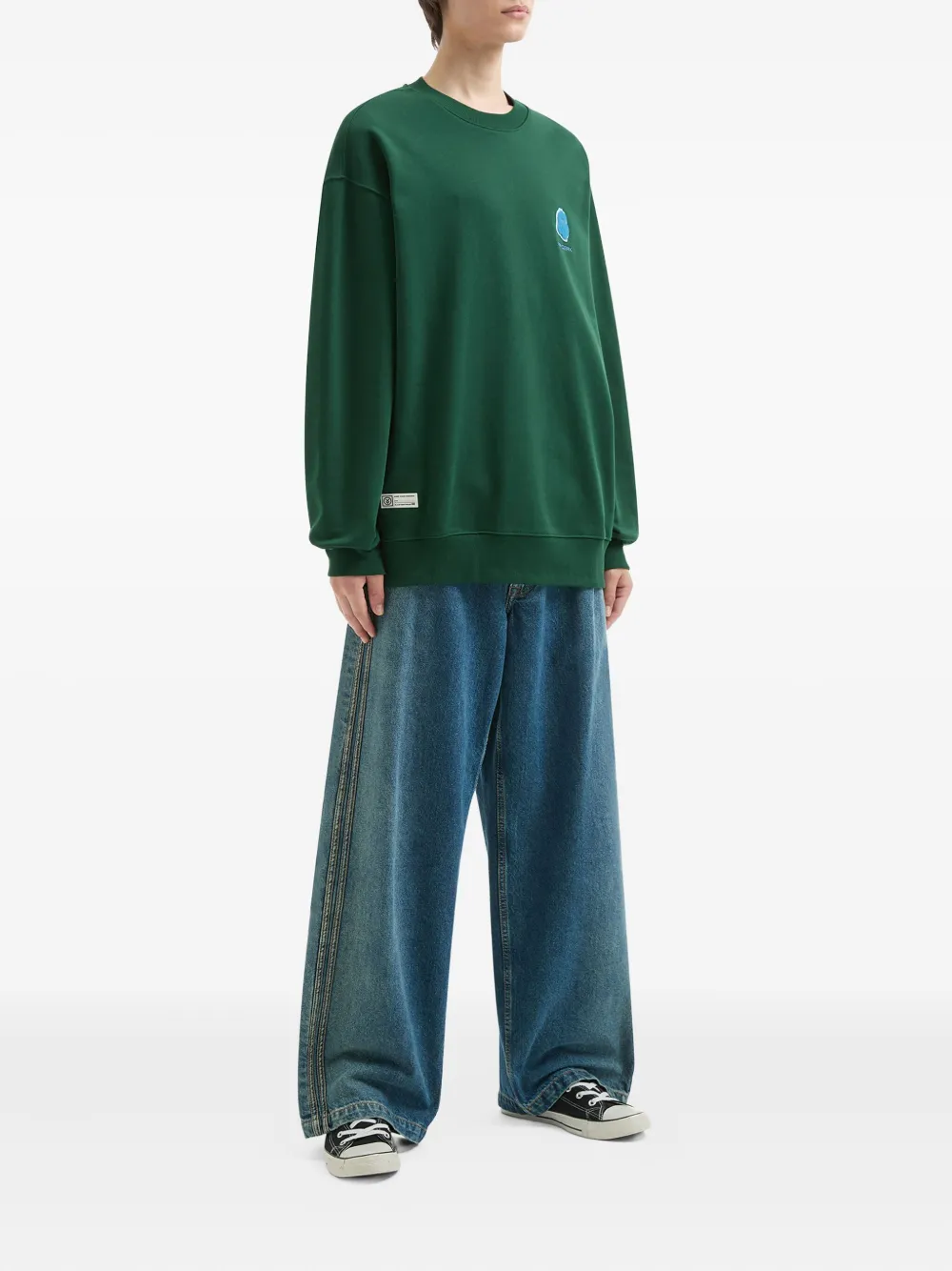 Fingercroxx Embroidered Logo Sweatshirt In Green