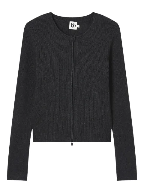 b+ab ribbed zip-front cardigan